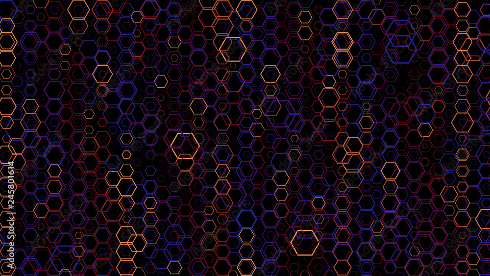 Abstract background pattern with a variety of hexagons. Abstract background pattern with a variety of hexagons.