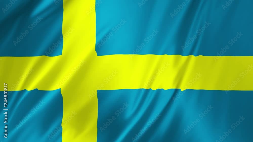 Flag of Sweden waving in the wind, looping 2 in 1 Flag of Sweden waving in the wind, looping 2 in 1