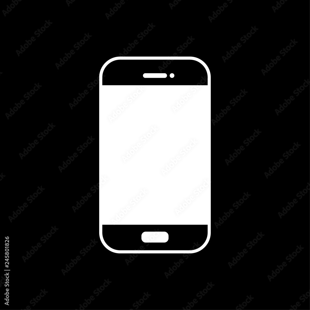 Handy Smartphone - Piktogramm - Symbol Icon Logo - schwarz weiß  Stock-Vektorgrafik | Adobe Stock