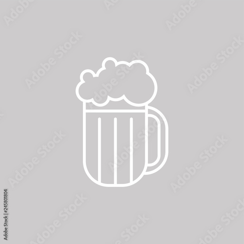 Bier - Piktogramm - Symbol Icon Logo - grau weiß 