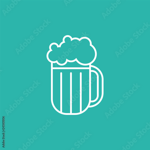 Bier - Piktogramm - Symbol Icon Logo - mint weiß 