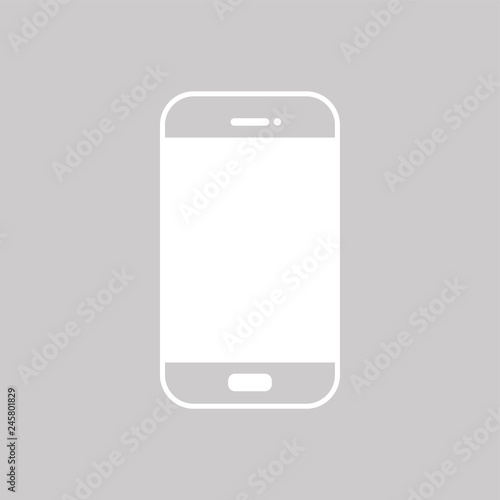 Handy Smartphone - Piktogramm - Symbol Icon Logo - grau weiß 