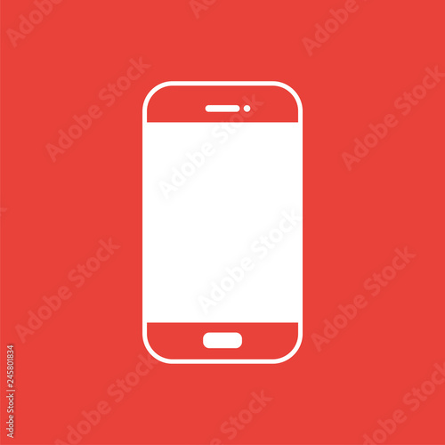 Handy Smartphone - Piktogramm - Symbol Icon Logo - rot weiß 