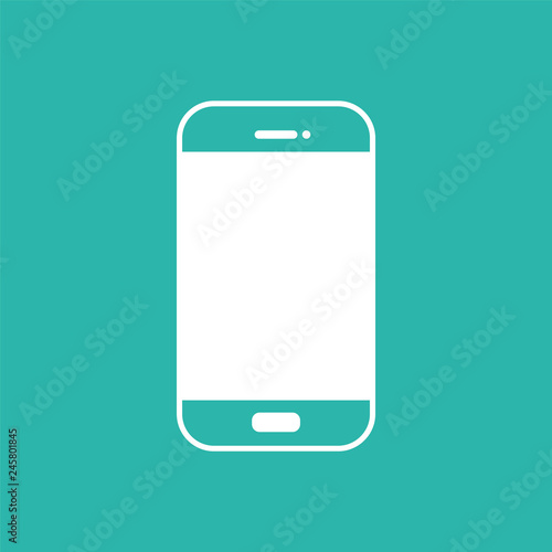 Handy Smartphone - Piktogramm - Symbol Icon Logo - mint weiß 