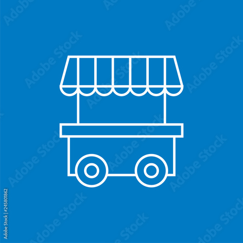 Kiosk - Piktogramm - Symbol Icon Logo - blau weiß 