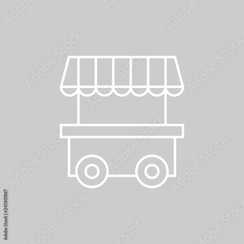 Kiosk - Piktogramm - Symbol Icon Logo - grau weiß 