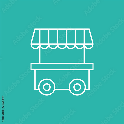 Kiosk - Piktogramm - Symbol Icon Logo - mint weiß 