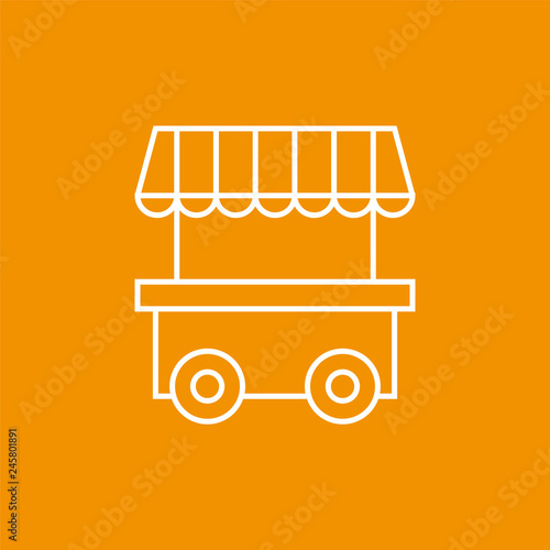 Kiosk - Piktogramm - Symbol Icon Logo - orange weiß 