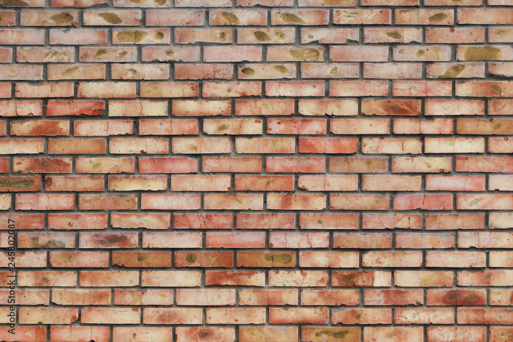 Texture of red and yellow textured brick wall. Grunge background with space for text or image. Empty template and mockup for designers. Texture of red and yellow textured brick wall. Grunge background with space for text or image. Empty template and mockup for designers.