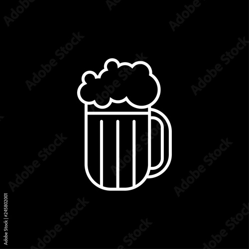 Bier - Piktogramm - Symbol Icon Logo - schwarz weiß 