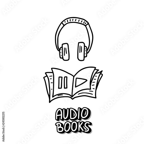 Set of audio books symbols. Vector illustration.