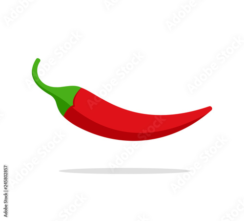 Chili pepper in flat style icon. Vector