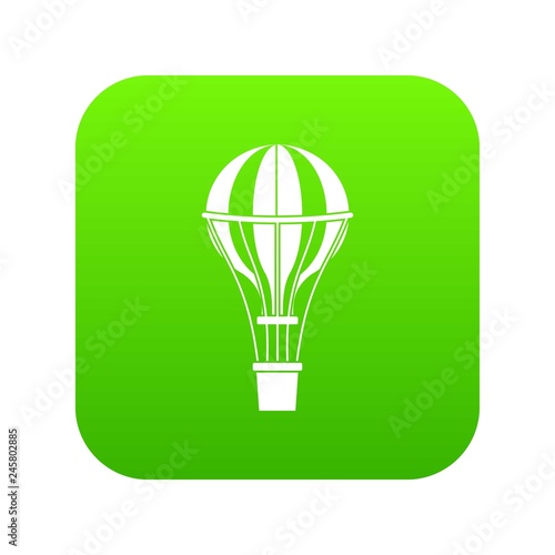 Air balloon journey icon digital green for any design isolated on white vector illustration