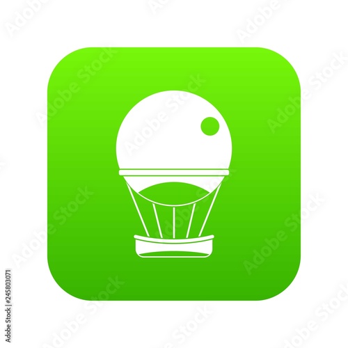 Aerostat balloon icon digital green for any design isolated on white vector illustration