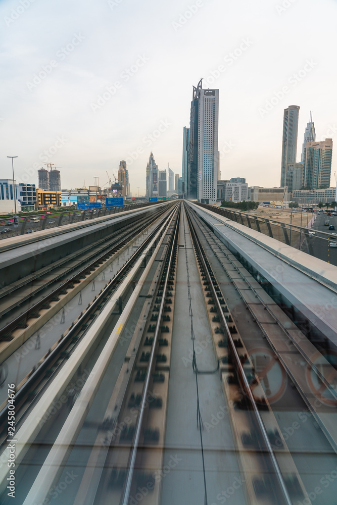 Dubai metro railway 2019, United arabic emirates