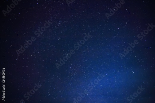 Night sky with lot of stars, space background, astrophoto with long exposure