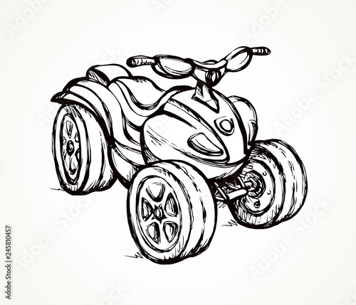 Quad bike. Vector drawing