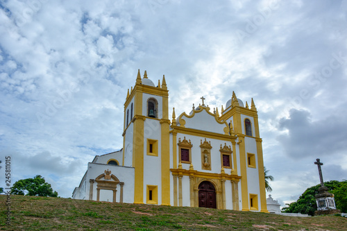 Photography Aerial view of the historical Carmo church in Olinda, Pernambuco, Brazil with its Baroque style and construction dated from the 17th century