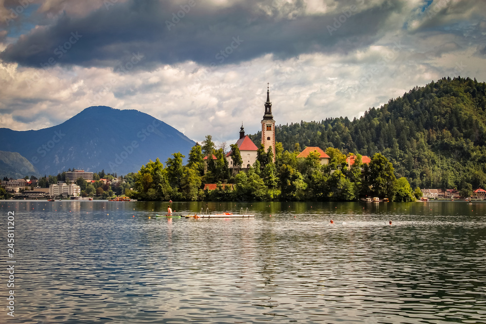 Bled lake near the Bled town in Slovenia