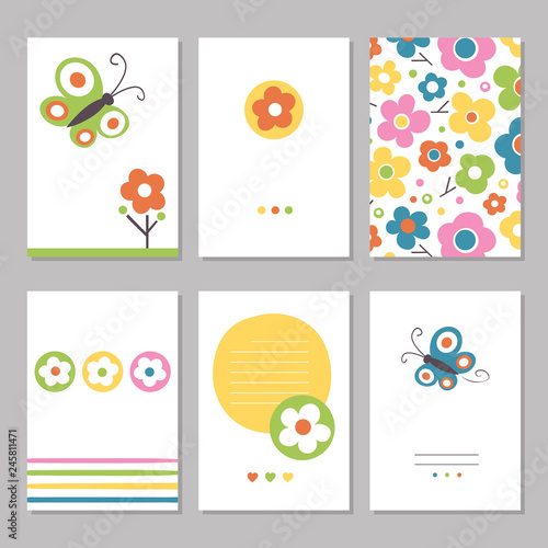 Six cute greeting cards wit...