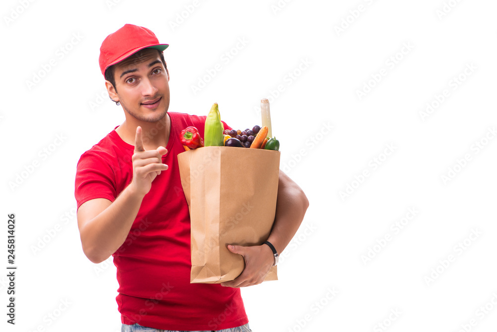 Concept of shopping delivery isolated on white background Concept of shopping delivery isolated on white background