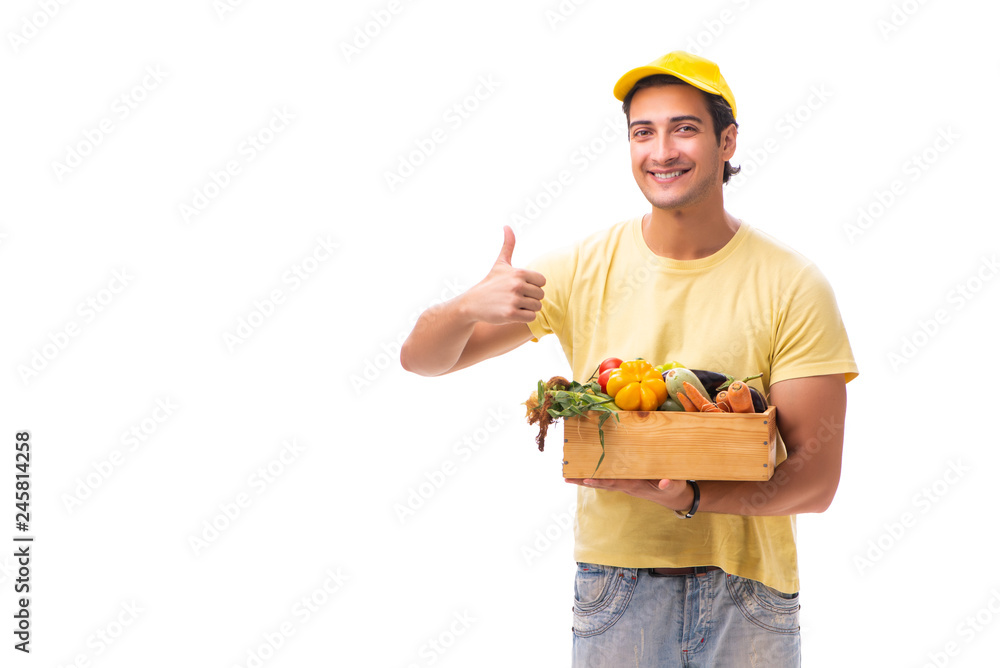 Concept of shopping delivery isolated on white background Concept of shopping delivery isolated on white background