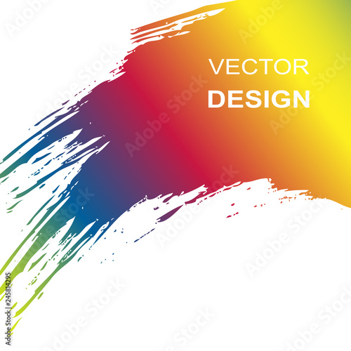 Rainbow stroke brush isolated on white vector