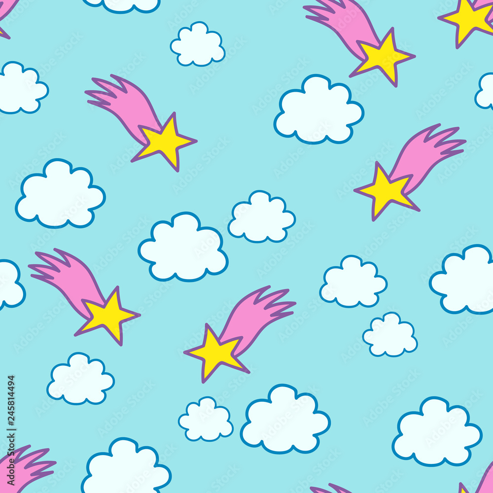 Cute pattern for children's clothes or textiles or design of printed products for children. Vector seamless pattern.