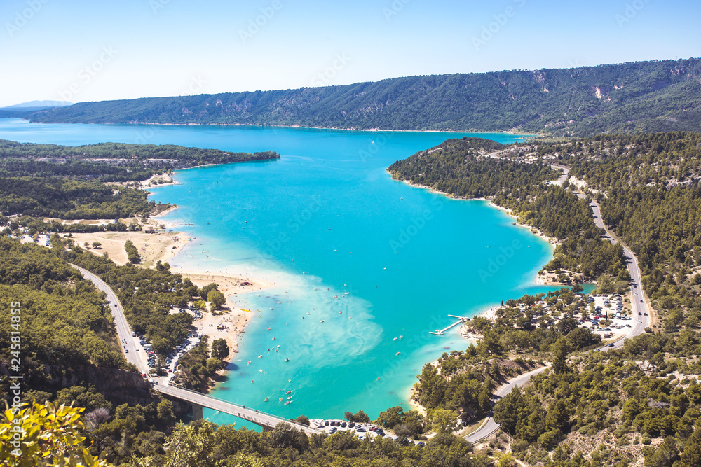 panorama of a crystalline lake