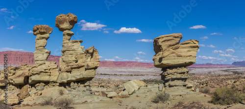 Sandstone formation in the form of a submarine in Ischigualasto provincial park, Argentina photo