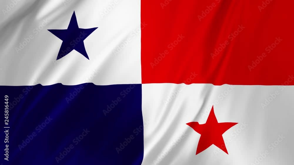 Flag of Panama gently waving in the wind 2 in 1 Flag of Panama gently waving in the wind 2 in 1