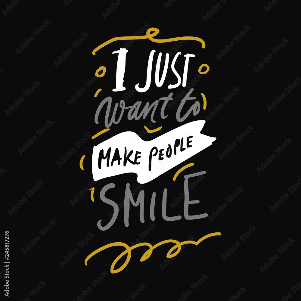 Smile. Hand lettering quote for your design. Smile. Hand lettering quote for your design.