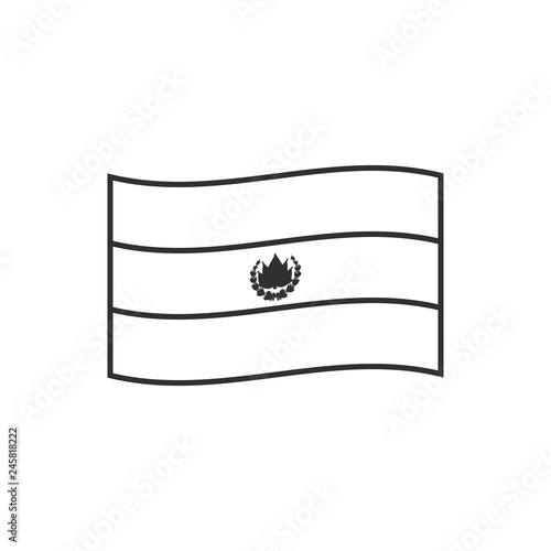 El Salvador flag icon in black outline flat design. Independence day or National day holiday concept.