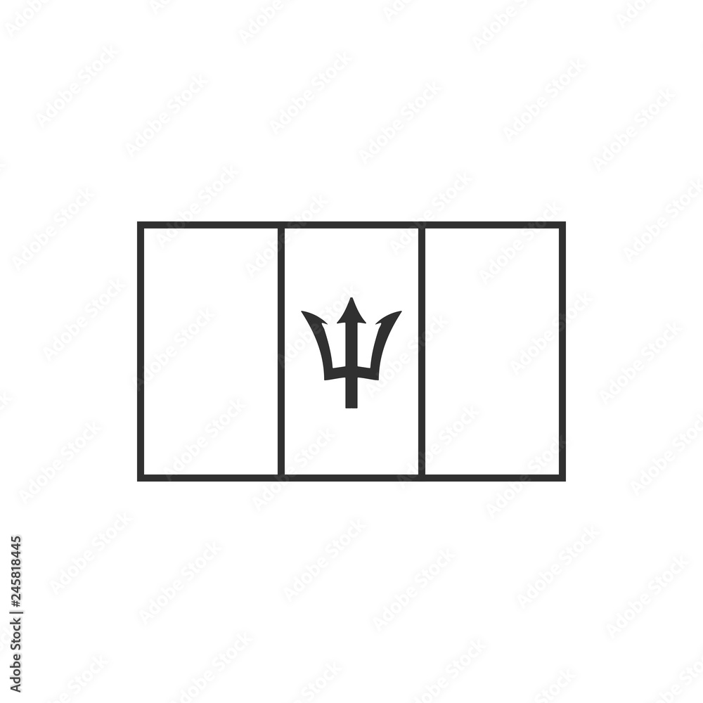 Barbados flag icon in black outline flat design. Independence day or National day holiday concept. Barbados flag icon in black outline flat design. Independence day or National day holiday concept.