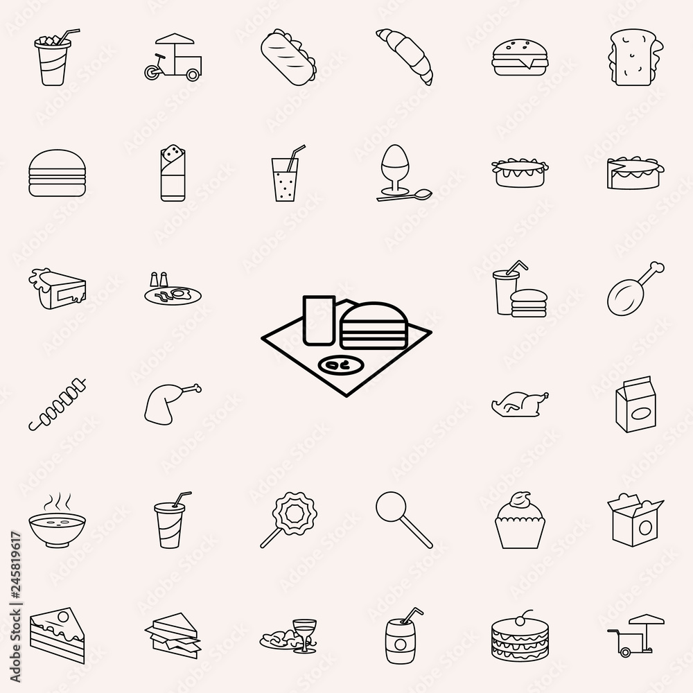 Fototapeta premium picnic icon. Fast food icons universal set for web and mobile