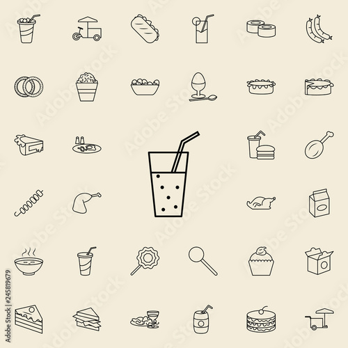 carbonated juice in glass icon. Fast food icons universal set for web and mobile