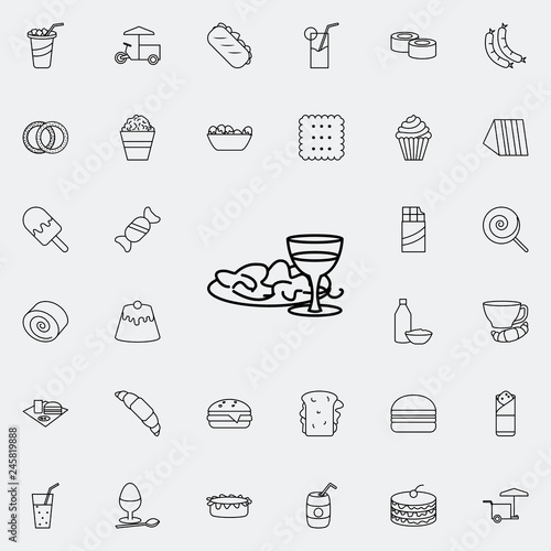 salad with glass of wine icon. Fast food icons universal set for web and mobile
