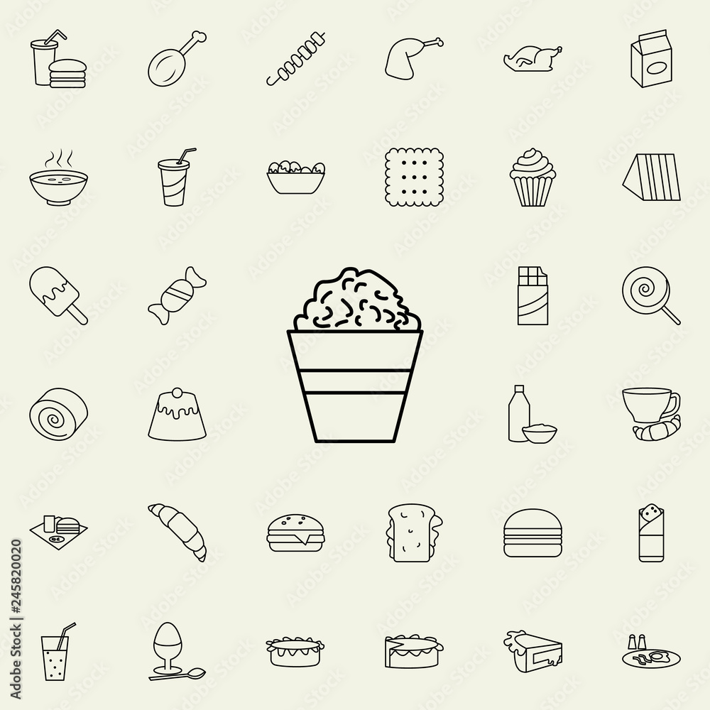 popcorn icon. Fast food icons universal set for web and mobile