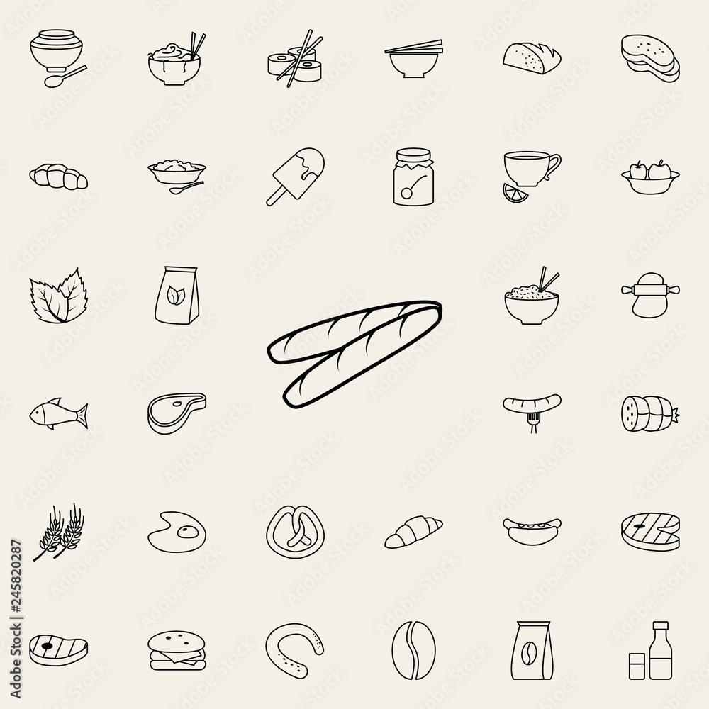 French bread icon. Food icons universal set for web and mobile