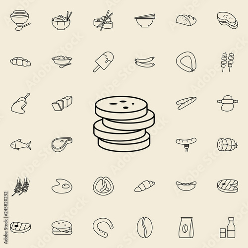 chopped sausage icon. Food icons universal set for web and mobile