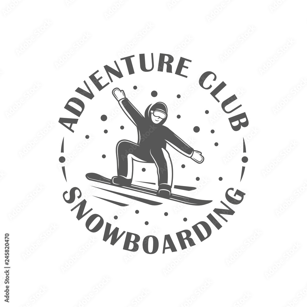 Vintage snowboarding label