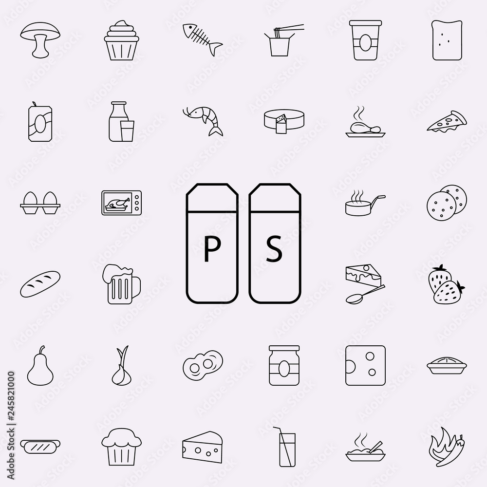 pepper and salt icon. Food icons universal set for web and mobile