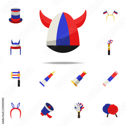fan horn cap icon. Russian Fan atributs icons universal set for web and mobile