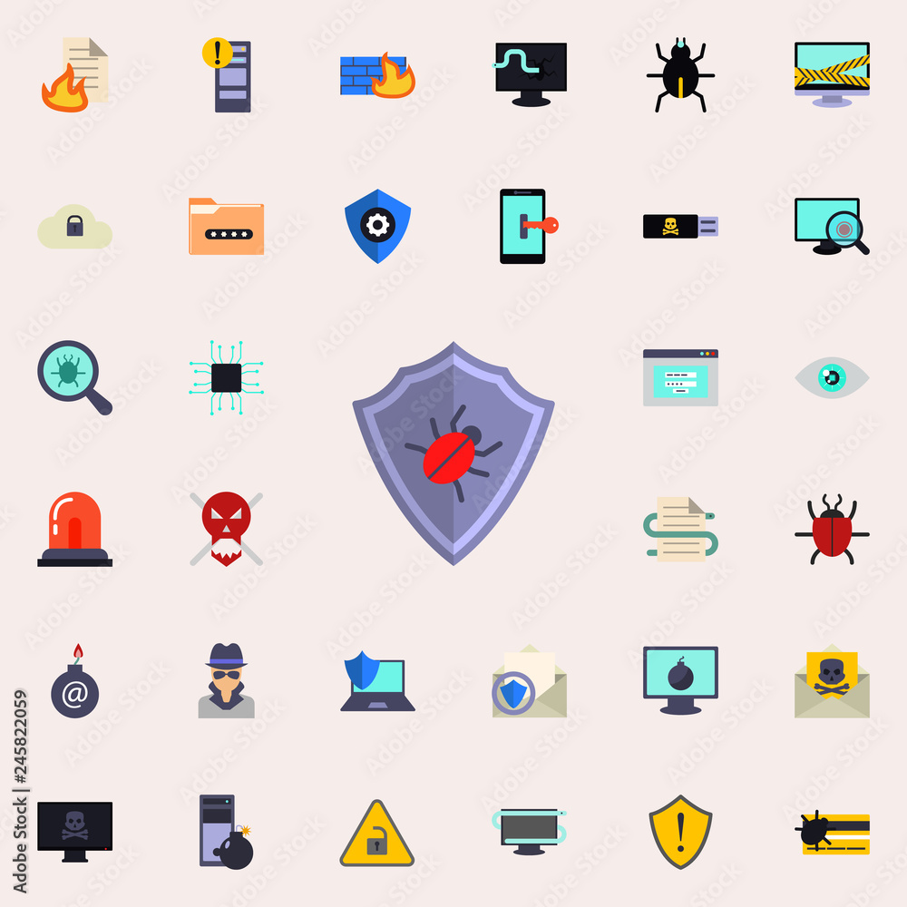 shield from viruses icon. Virus Antivirus icons universal set for web and mobile