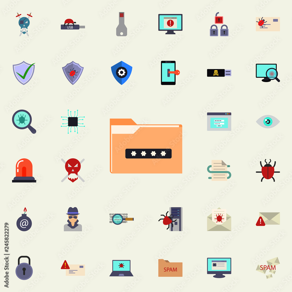 code on the folder icon. Virus Antivirus icons universal set for web and mobile code on the folder icon. Virus Antivirus icons universal set for web and mobile