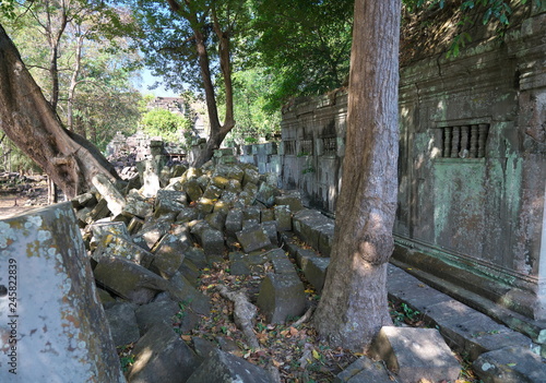 Siem Reap,Cambodia-January 13, 2019: The collapsed of gallery of Beng Mealea in Siem Reap, Cambodia
 photo