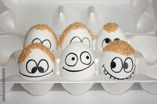 baldness problem concept. the eggs