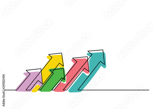continuous line drawing of multiple arrows