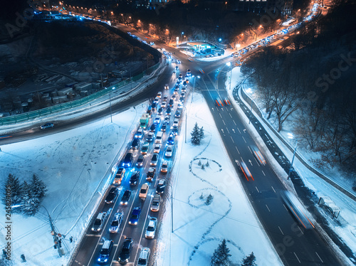 Aerial view of road in the ...