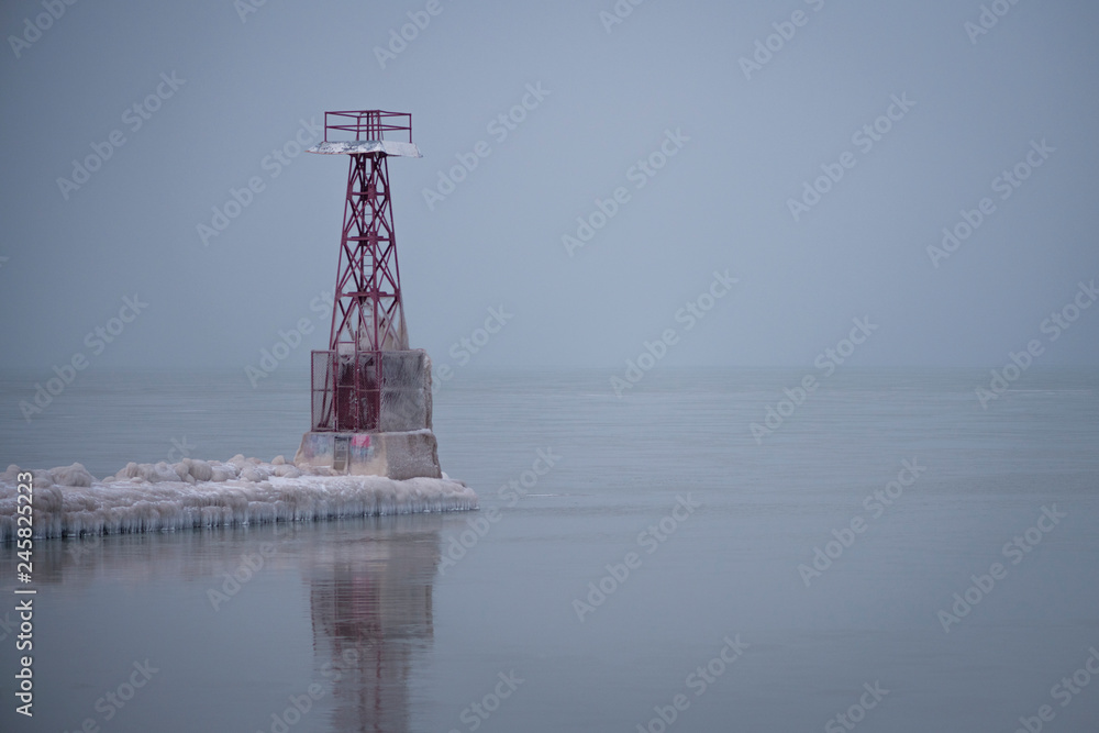 Lake Michigan Lighthouse in Winter
